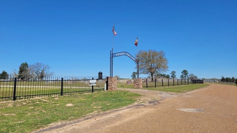 The entrance to the Poynor Cemetery and Marker image. Click for full size.