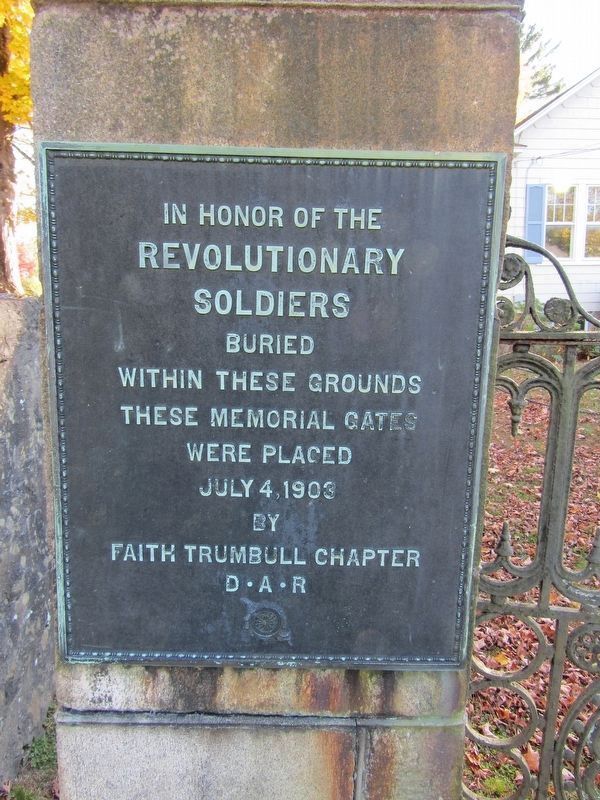 Revolutionary Soldiers Memorial Gates Marker image. Click for full size.