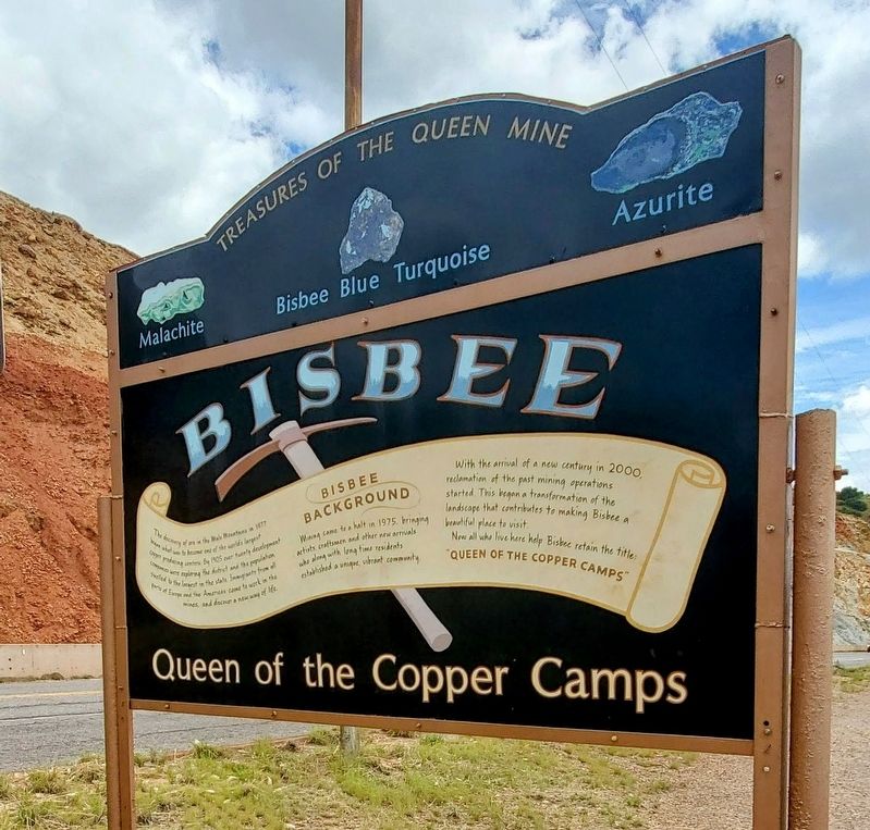 Bisbee: Queen of the Copper Camps Marker. Click for full size. Bisbee: Queen of the Copper Camps Marker image. Click for full size.