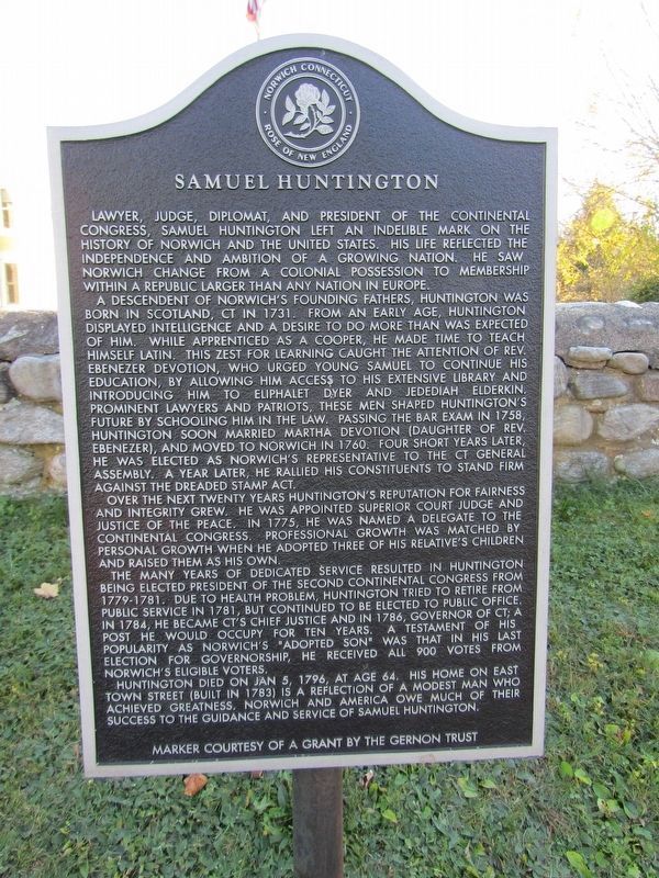 Samuel Huntington Marker. Click for full size. Samuel Huntington Marker image. Click for full size.
