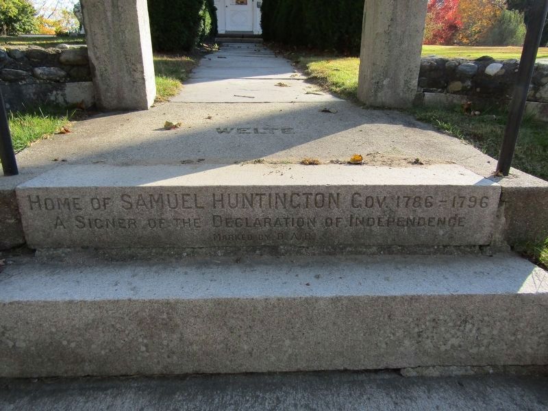 Home of Samuel Huntington Marker. Click for full size. Home of Samuel Huntington Marker image. Click for full size.