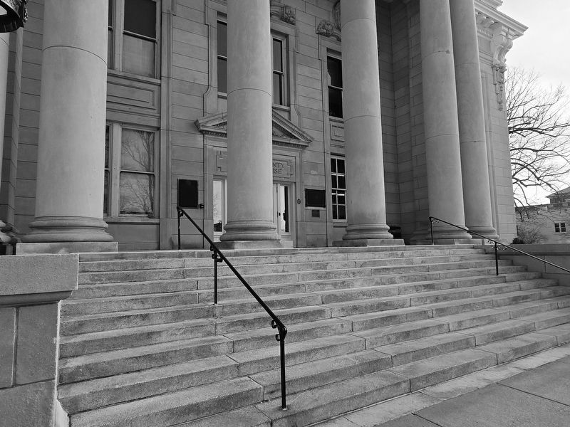 Shelby County Courthouse. Marker under the portico to the right of front entrance. Click for full size. Shelby County Courthouse. Marker under the portico to the right of front entrance image. Click for full size.