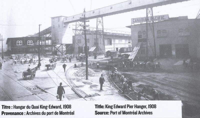 Marker detail: Hangar du Quai King-Edward / King Edward Pier Hanger, 1908 image. Click for full size.