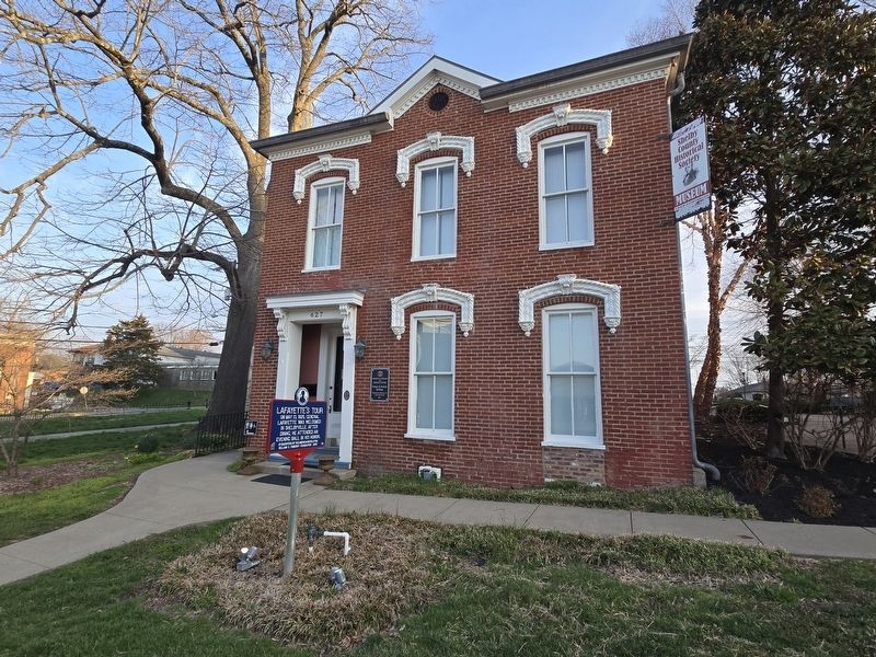 Lafayette's Tour Marker in front of the Shelbyville History & Heritage Center. Click for full size. Lafayette's Tour Marker in front of the Shelbyville History & Heritage Center image. Click for full size.