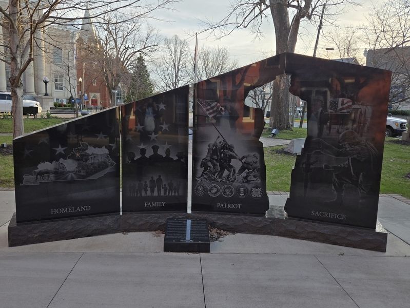 Full Gold Star Families Memorial Monument. Marker is at ground level.. Click for full size. Full Gold Star Families Memorial Monument. Marker is at ground level. image. Click for full size.