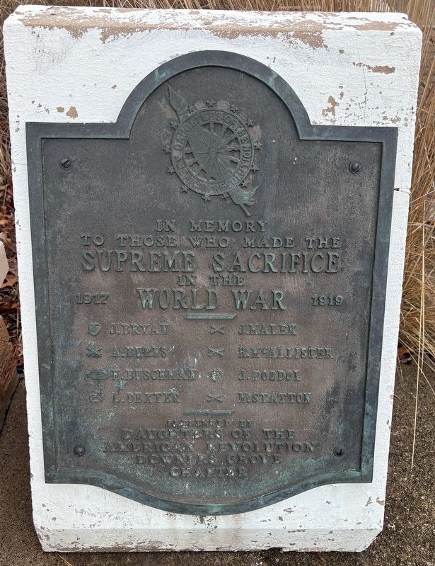 World War I Memorial Marker image. Click for full size.