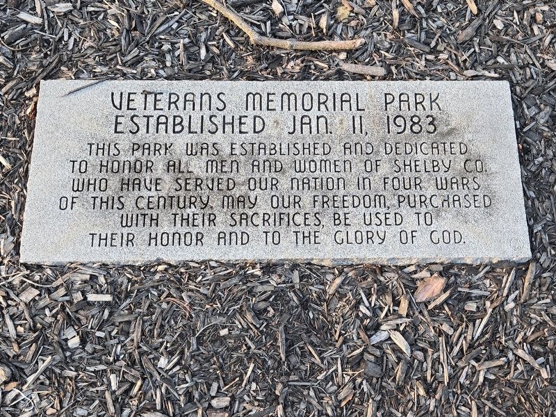 Veterans Memorial Park Marker. Click for full size. Veterans Memorial Park Marker image. Click for full size.