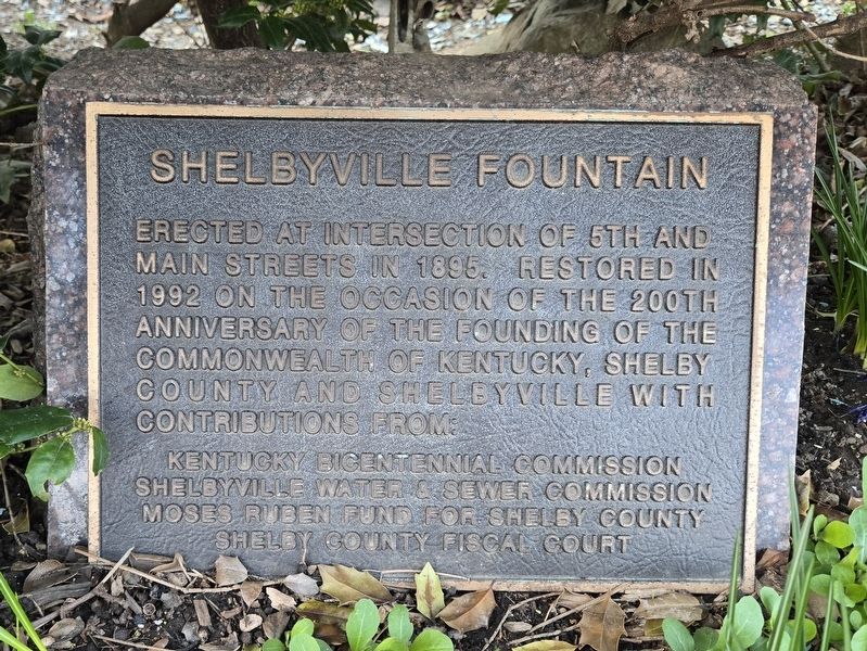 Shelbyville Fountain Marker. Click for full size. Shelbyville Fountain Marker image. Click for full size.