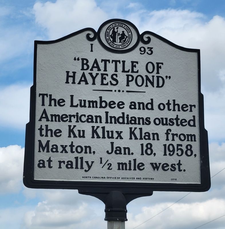 �Battle of Hayes Pond� Marker image. Click for full size.