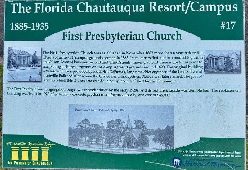 First Presbyterian Church Marker. Click for full size. First Presbyterian Church Marker image. Click for full size.
