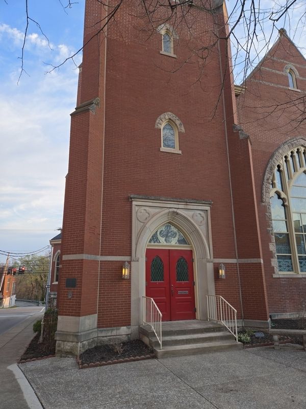 Centenary Methodist Church Marker to the left of the sanctuary entrance. image. Click for full size.