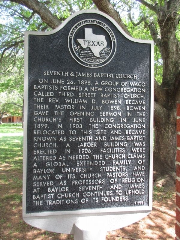 Seventh & James Baptist Church Marker. Click for full size. Seventh & James Baptist Church Marker image. Click for full size.
