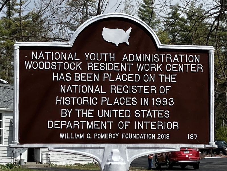 National Youth Administration Woodstock Resident Work Center Marker image. Click for full size.
