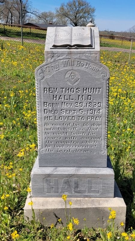 The Rev. Thomas Hunt Hall, M.D. Gravestone image. Click for full size.