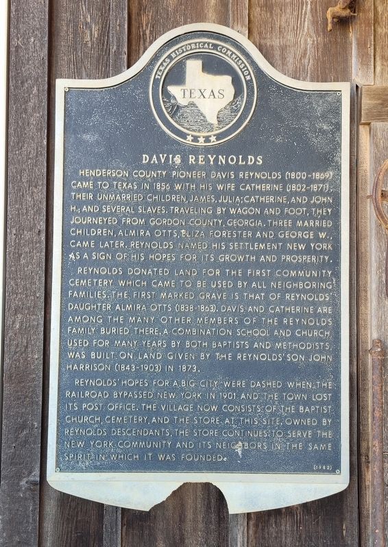 Davis Reynolds Marker. Click for full size. Davis Reynolds Marker image. Click for full size.