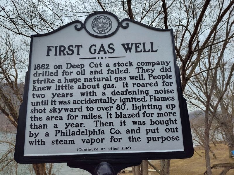 First Gas Well Marker, Side One image. Click for full size.