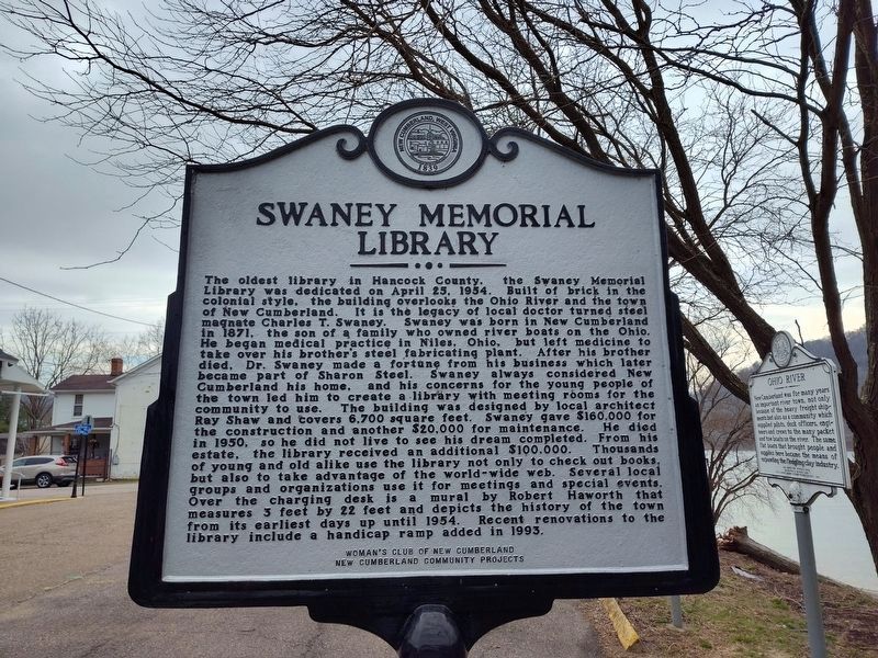Swaney Memorial Library side of the marker. Click for full size. Swaney Memorial Library side of the marker image. Click for full size.