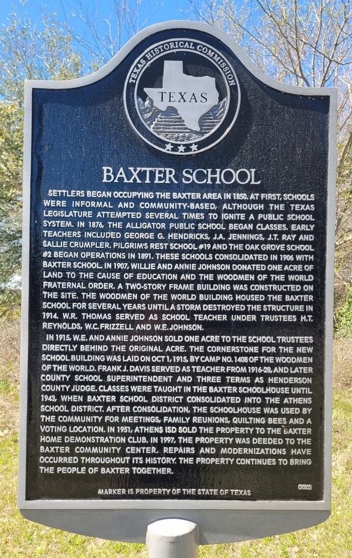 Baxter School Marker image. Click for full size.