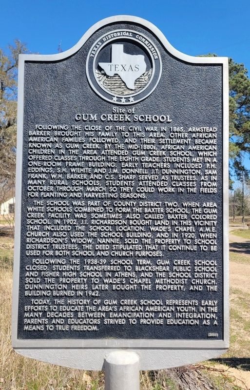 Site of Gum Creek School Marker. Click for full size. Site of Gum Creek School Marker image. Click for full size.