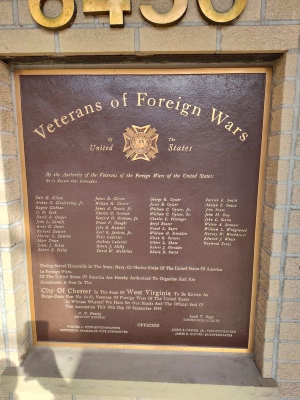 Veterans of Foreign Wars of the United States Marker. Click for full size. Veterans of Foreign Wars of the United States Marker image. Click for full size.