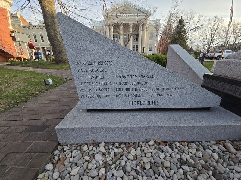World War II, west side of the sculpture, side two. Click for full size. World War II, west side of the sculpture, side two image. Click for full size.