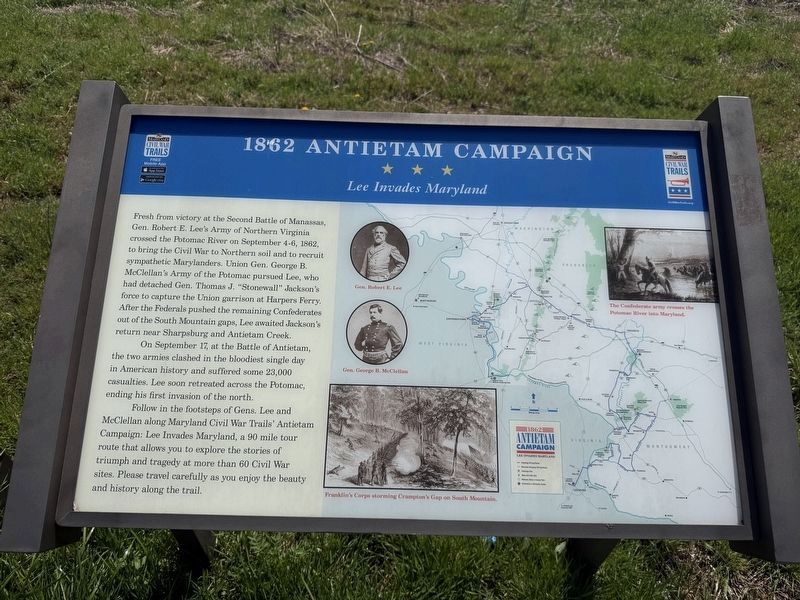 1862 Antietam Campaign Marker. Click for full size. 1862 Antietam Campaign Marker image. Click for full size.
