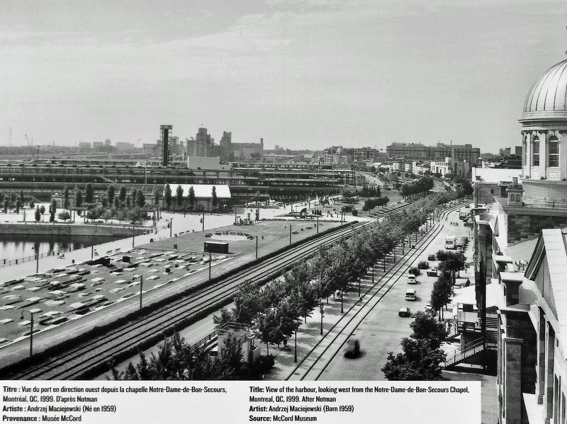 Marker detail: View of the harbour from the Notre-Dame-de-Bon-Secours Chapel, Montréal, QC, 1999. Click for full size. Marker detail: View of the harbour from the Notre-Dame-de-Bon-Secours Chapel, Montréal, QC, 1999 image. Click for full size.