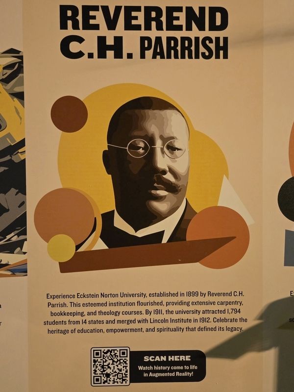 Closeup of Reverend C.H. Parrish panel image. Click for full size.