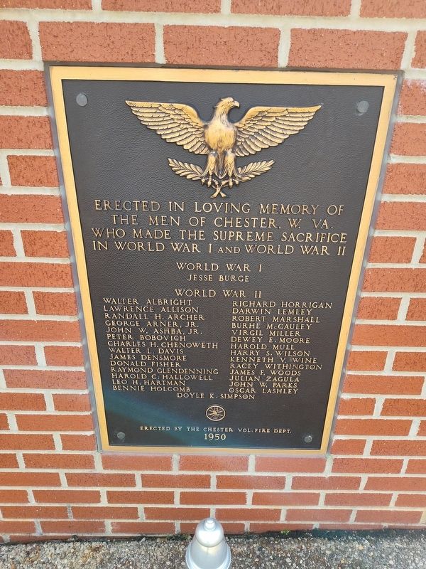 Chester World War I & World War II Veterans Memorial Marker image. Click for full size.