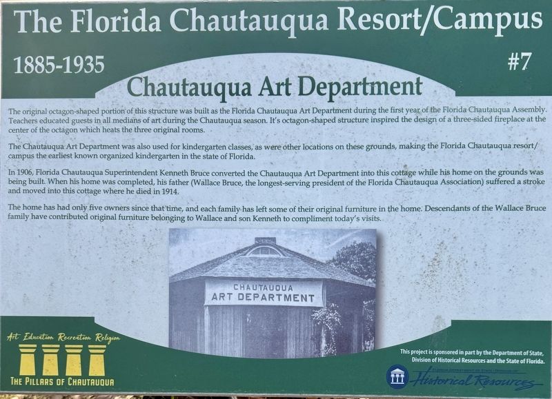 Chautauqua Art Department Marker. Click for full size. Chautauqua Art Department Marker image. Click for full size.