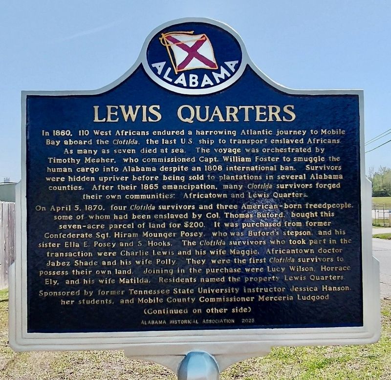 Lewis Quarters Marker, Side One. Click for full size. Lewis Quarters Marker, Side One image. Click for full size.