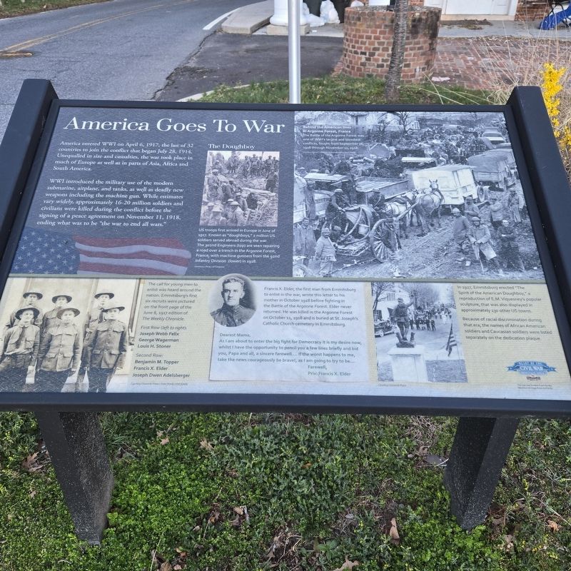 America Goes to War Marker image. Click for full size.