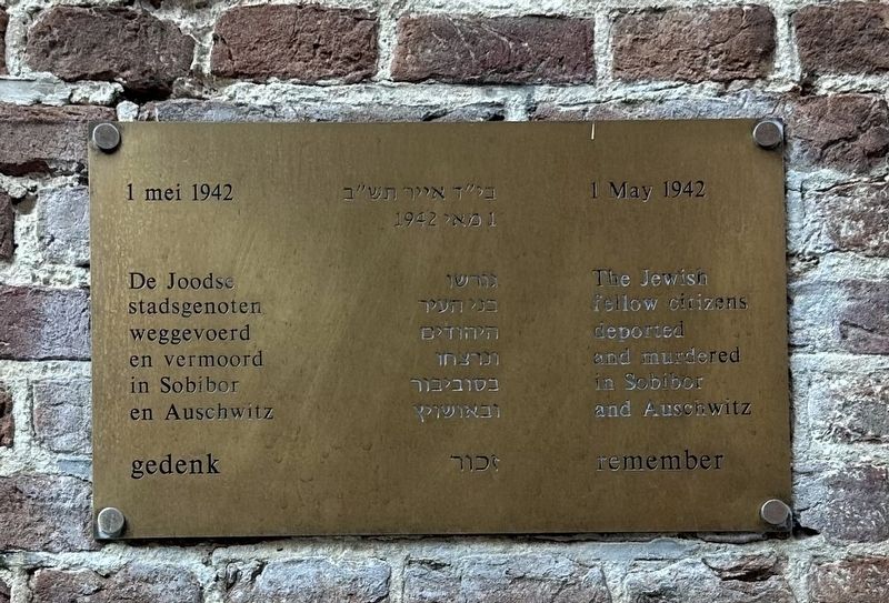 Monnickendam Jewish Deportation Memorial Marker. Click for full size. Monnickendam Jewish Deportation Memorial Marker image. Click for full size.