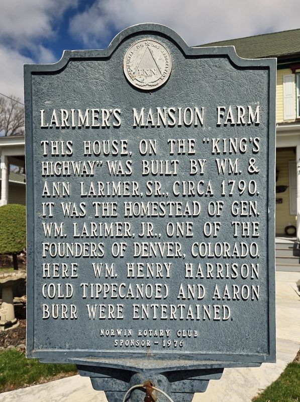Larimer's Mansion Farm Marker. Click for full size. Larimer's Mansion Farm Marker image. Click for full size.