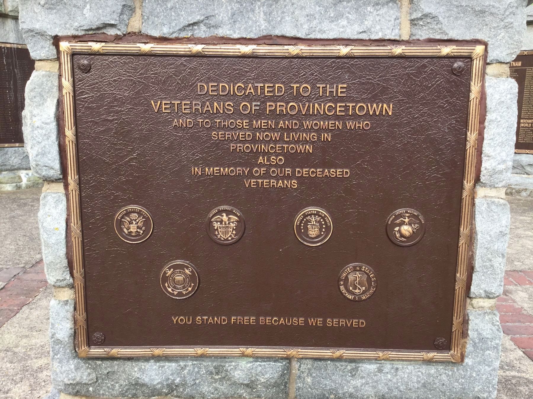 Provincetown Veterans Memorial. Click for full size. Provincetown Veterans Memorial image. Click for full size.