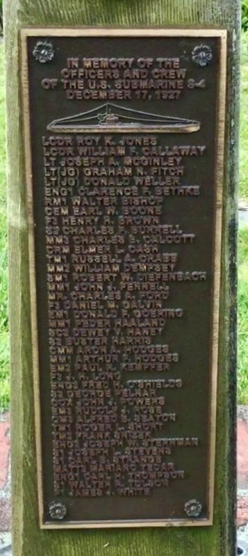 U.S. Submarine S-4 Memorial. Click for full size. U.S. Submarine S-4 Memorial image. Click for full size.