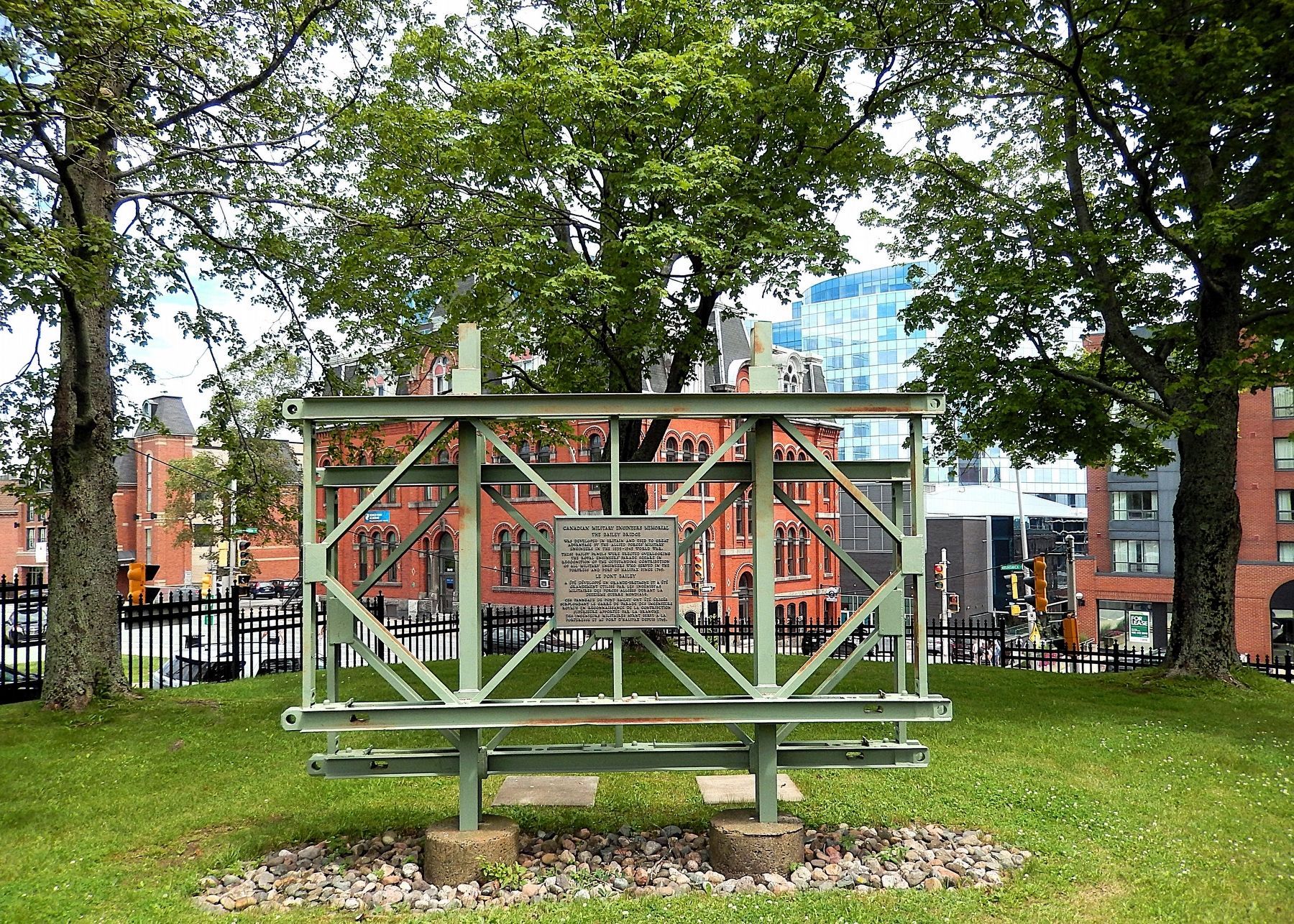 The Bailey Bridge/Le Pont Bailey — Canadian Military Engineers Memorial. Click for full size. The Bailey Bridge/Le Pont Bailey — Canadian Military Engineers Memorial image. Click for full size.