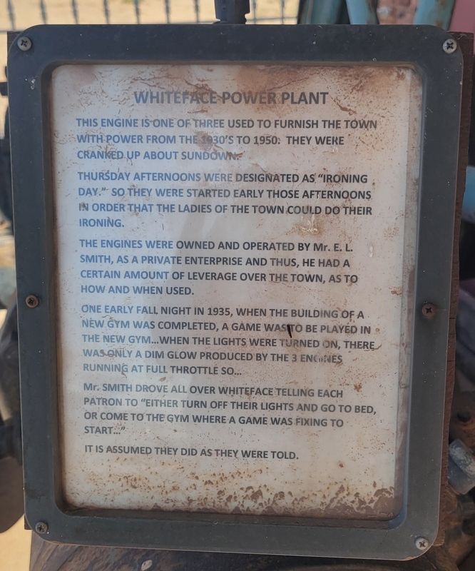 Whiteface Power Plant Marker. Click for full size. Whiteface Power Plant Marker image. Click for full size.