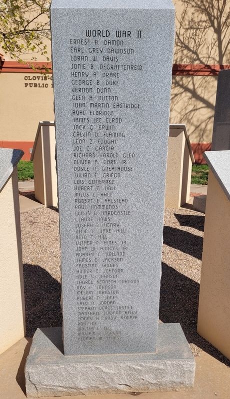 Curry County Veterans Memorial - 2nd Panel. Click for full size. Curry County Veterans Memorial - 2nd Panel image. Click for full size.