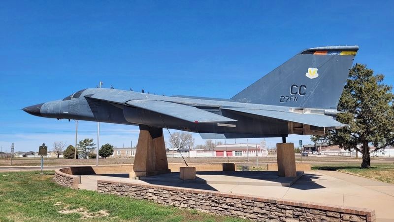 The view of the F111 Aardvark next to the memorial image. Click for full size.