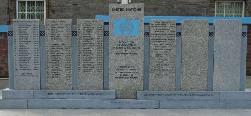United Nations Irish Peacekeepers Memorial. Click for full size. United Nations Irish Peacekeepers Memorial image. Click for full size.