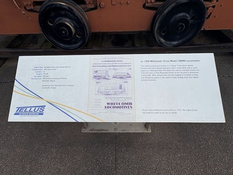ca. 1930 Whitcomb 15-ton Model 15DM4 Locomotive Marker. Click for full size. ca. 1930 Whitcomb 15-ton Model 15DM4 Locomotive Marker image. Click for full size.