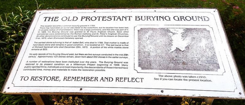 Old Protestant Burying Ground Marker image. Click for full size.