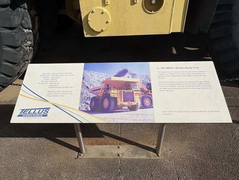 ca. 1997 HD785-3 Komatsu Dump Truck Marker. Click for full size. ca. 1997 HD785-3 Komatsu Dump Truck Marker image. Click for full size.