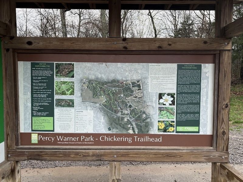 Percy Warner Park - Chickering Trailhead Marker image. Click for full size.