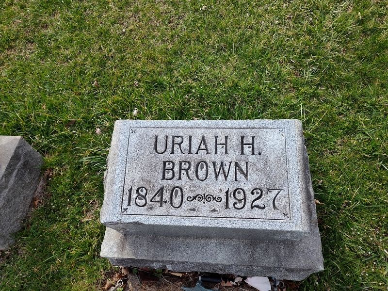 Uriah H. Brown Grave Marker. Click for full size. Uriah H. Brown Grave Marker image. Click for full size.
