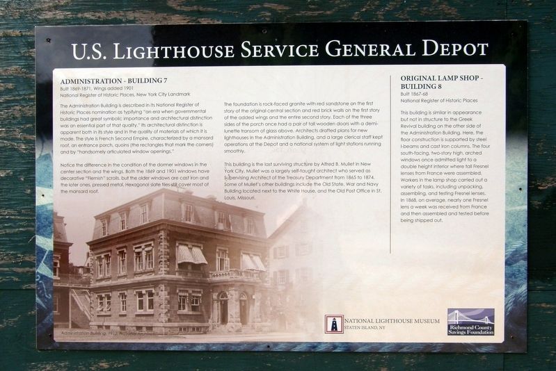 U.S. Lighthouse Service General Depot wayside. Click for full size. U.S. Lighthouse Service General Depot wayside image. Click for full size.