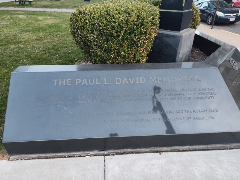 The Paul L. David Memorial Marker image. Click for full size.