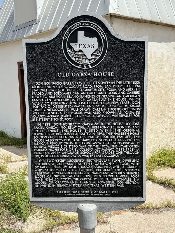 Old Garza House Marker. Click for full size. Old Garza House Marker image. Click for full size.
