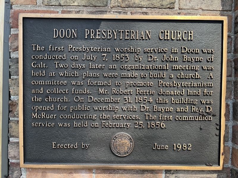 Don Presbyterian Church Marker image. Click for full size.
